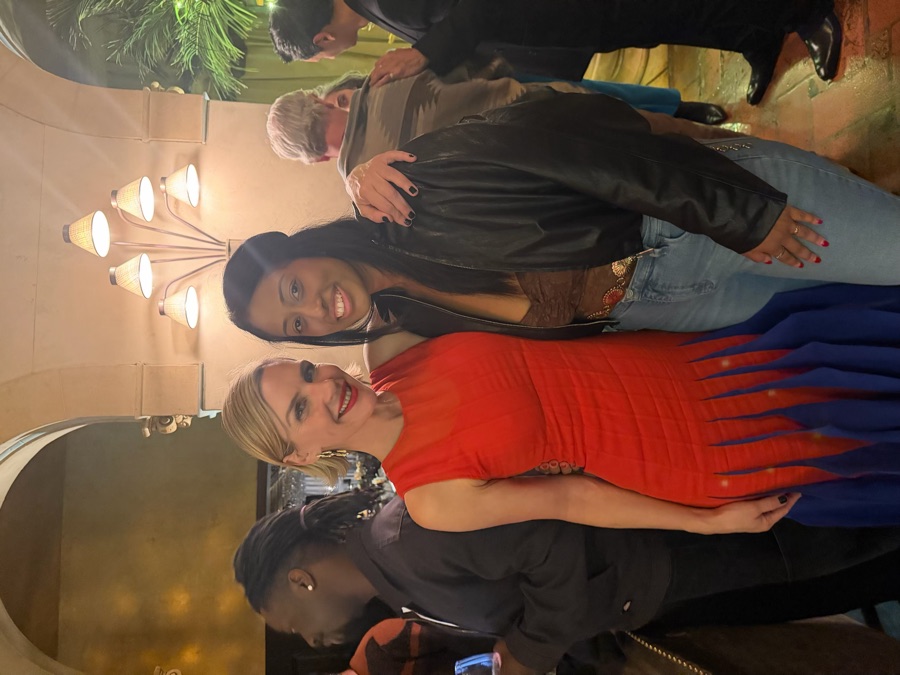 Sesha Dasari with a guest at an evening event